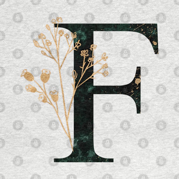 Marble Monogram F Letter F by MysticMagpie